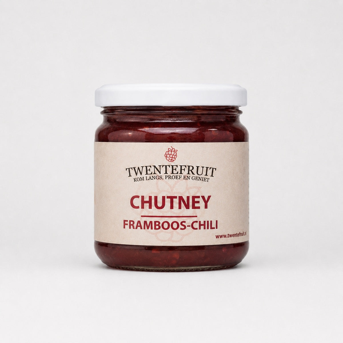 Framboos-chili chutney - 115 gram vers product uit Twente - Van Twentse Bodem