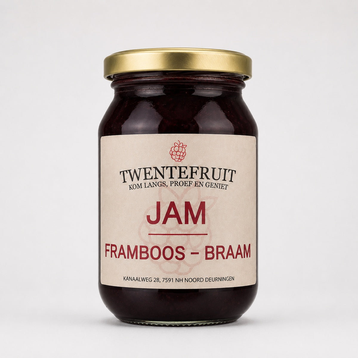 Braam-framboos jam - 300 gram vers product uit Twente - Van Twentse Bodem