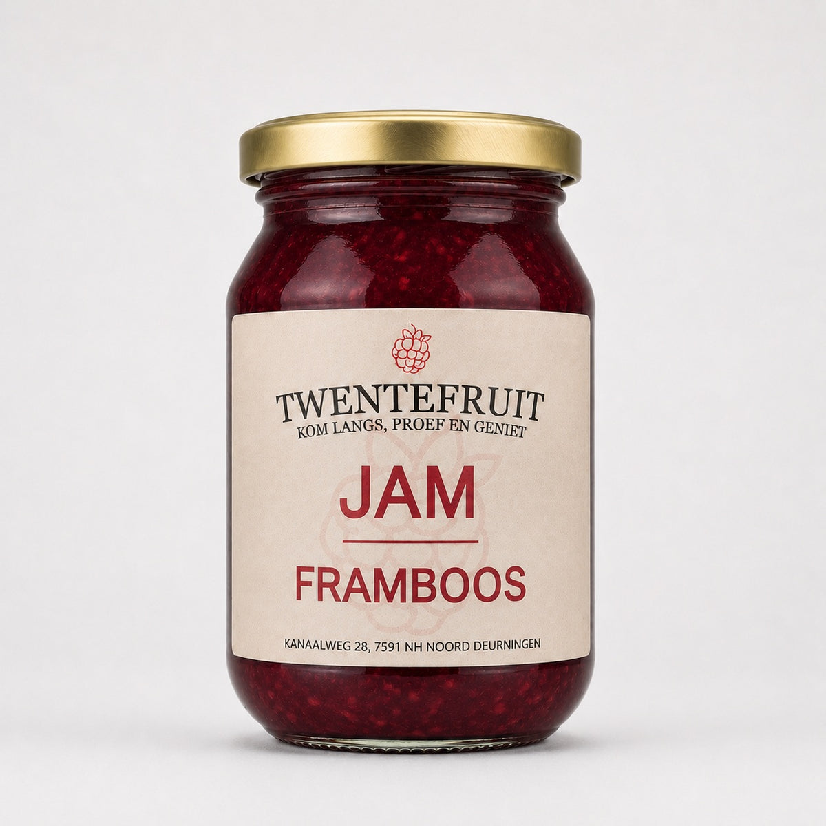 Frambozenjam - 300 gram vers product uit Twente - Van Twentse Bodem