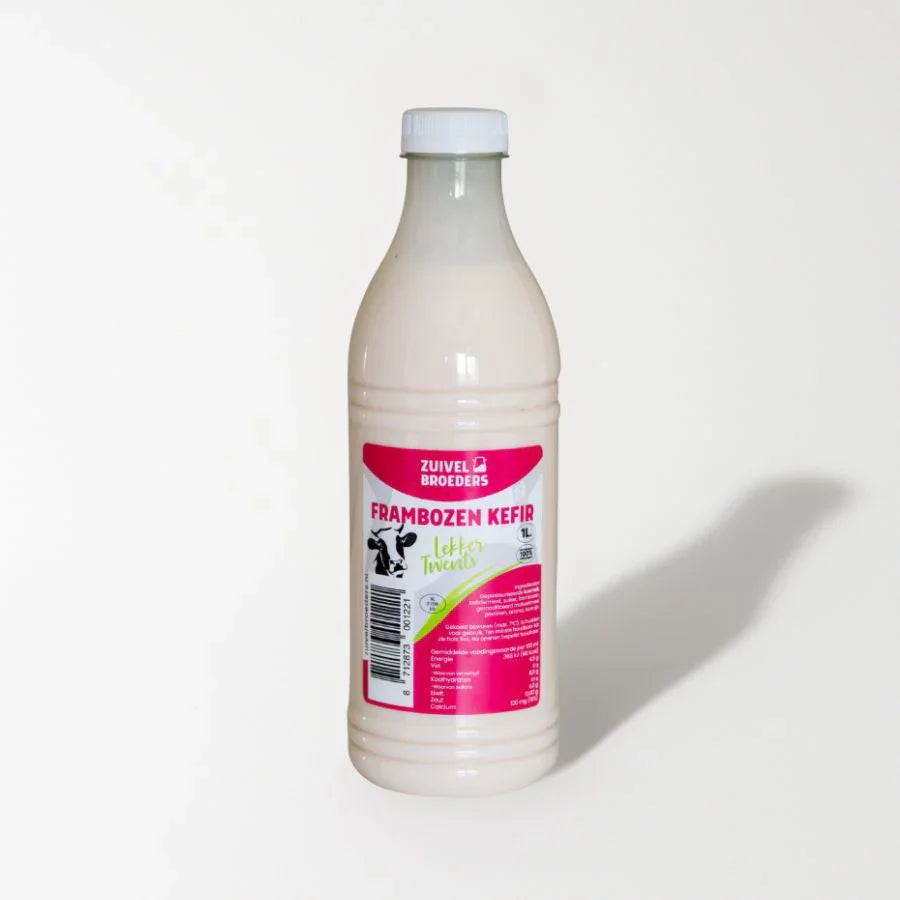 1 liter Frambozen kefir vers product uit Twente - Van Twentse Bodem