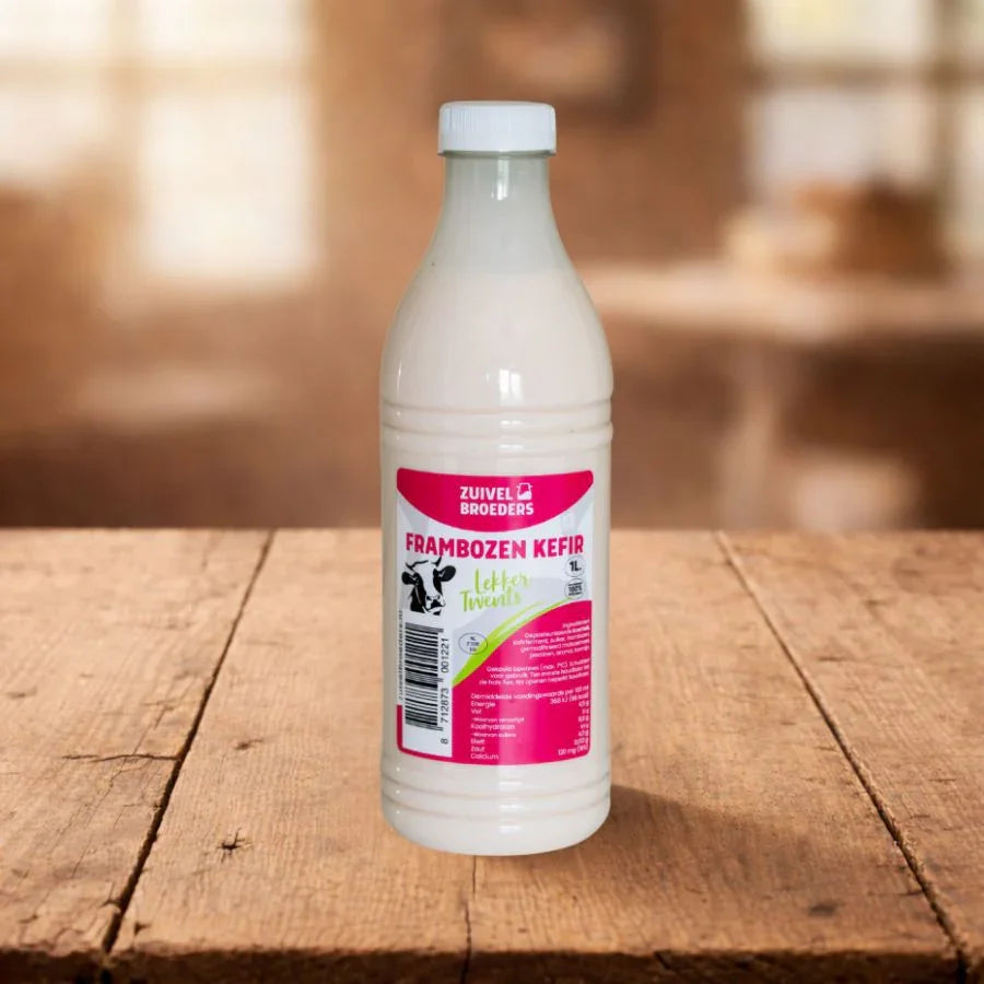 1 liter Frambozen kefir vers product uit Twente - Van Twentse Bodem