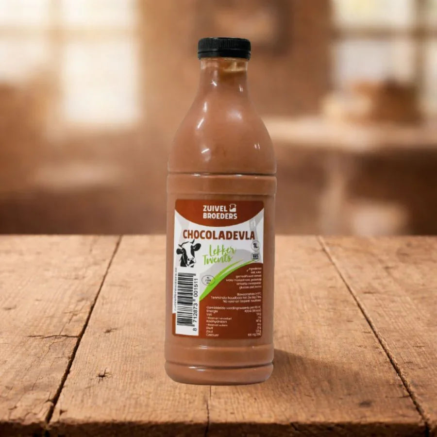 1 liter Chocolade vla vers product uit Twente - Van Twentse Bodem