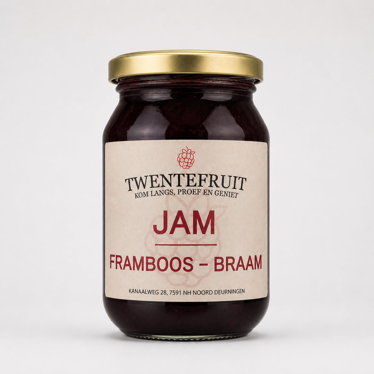 Braam-framboos jam - 300 gram vers product uit Twente - Van Twentse Bodem