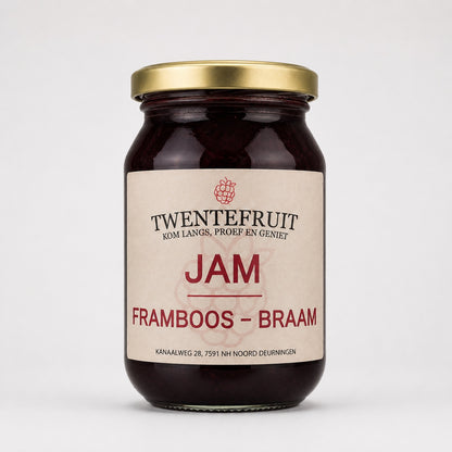 Braam-framboos jam - 300 gram vers product uit Twente - Van Twentse Bodem