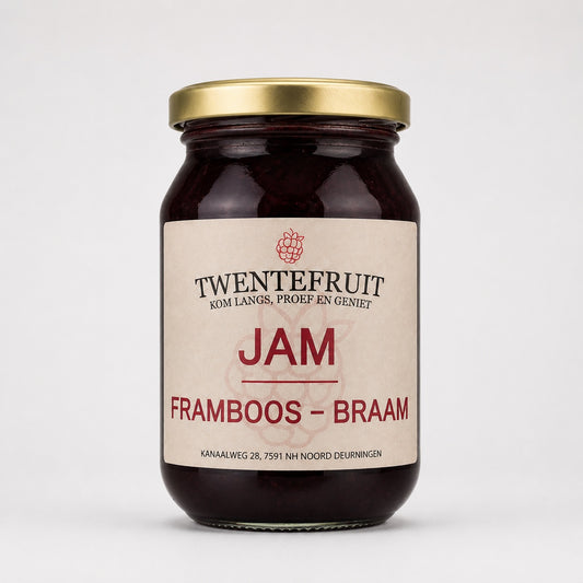 Braam-framboos jam - 300 gram vers product uit Twente - Van Twentse Bodem