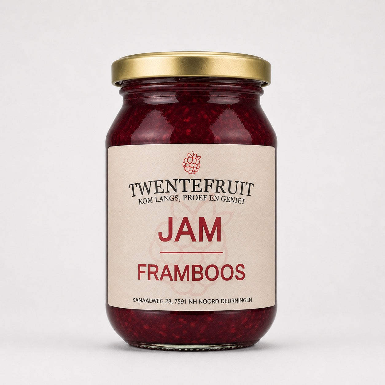 Frambozenjam - 300 gram vers product uit Twente - Van Twentse Bodem