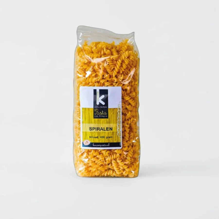 250 of 400 gram Spiralen pasta 400 gram vers product uit Twente - Van Twentse Bodem