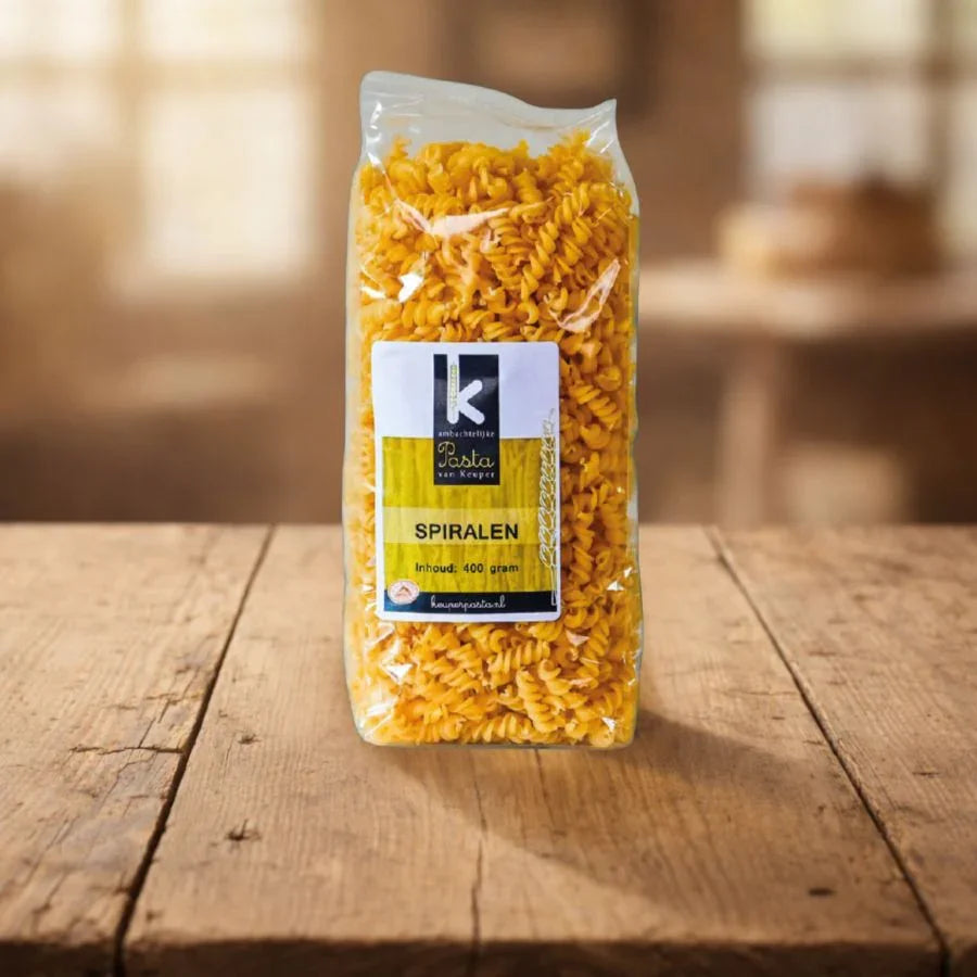 250 of 400 gram Spiralen pasta vers product uit Twente - Van Twentse Bodem