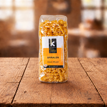 Spiralen pasta - 250 of 400 gram vers product uit Twente - Van Twentse Bodem